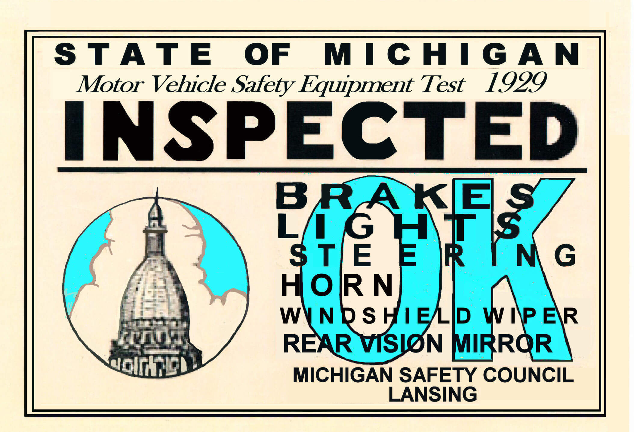 (image for) 1929 Michigan Inspection